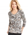 Give casual days a bit of bite with Karen Scott's animal-print top. It comes at a great price, too!