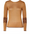 Both daring and demure, Sophie Theallets backless knit top lends an exquisitely polished finish to your look - Rounded neckline, long sleeves, deep V-back, fine ribbed trim - Fitted - Wear with tailored separates and streamlined leather accessories