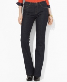 Lauren Jeans Co.'s sleek bootcut silhouette is designed with a hint of stretch for comfort and a flattering fit.