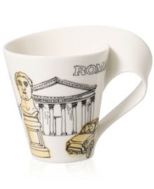 Brew your own cafe culture with the New Wave Cafe mug. A fluid design borrowed from Villeroy & Boch's New Wave dinnerware collection is illustrated with the great landmarks of Rome. Brew your own cafe culture with the New Wave Cafe mug. A fluid design borrowed from Villeroy & Boch's New Wave dinnerware collection is illustrated with the great landmarks of Rome.