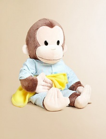 Everyone's favorite little monkey is ready to cuddle in bed. Dressed in soft, striped pajamas this soft, huggable plush is holding his favorite yellow blanket.8W X 12H X 6DRecommended for ages 1 and upPolyesterSurface washImported Everyone's favorite little monkey is ready to cuddle in bed. Dressed in soft, striped pajamas this soft, huggable plush is holding his favorite yellow blanket.8W X 12H X 6DRecommended for ages 1 and upPolyesterSurface washImported