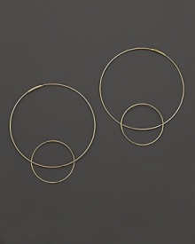 Like magic, smaller hoops balance on 14K gold counterparts. Like magic, smaller hoops balance on 14K gold counterparts.