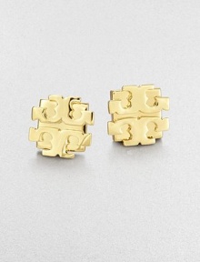 A classic, goldplated style from an iconic brand.16K goldplated brassSize, about ½Post backMade in USA A classic, goldplated style from an iconic brand.16K goldplated brassSize, about ½Post backMade in USA