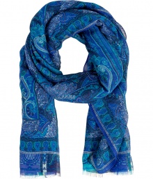 Perfect for dressing up chic tailored separates, Etros linen-silk scarf radiates the brands iconic aesthetic - Frayed edges - Pair with luxe cashmere pullovers and slick leather accessories Perfect for dressing up chic tailored separates, Etros linen-silk scarf radiates the brands iconic aesthetic - Frayed edges - Pair with luxe cashmere pullovers and slick leather accessories