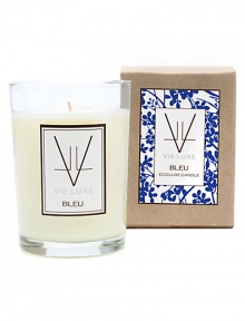 Inspired by a commitment to the environment: it's a luxury candle line with a conscience. A lush blend of natural soy wax and fragrance oils, each Eco-Luxe candle is finished with a cotton wick to produce a clean-burning, long-lasting, exquisitely fragrant candle. All components of the Eco-Luxe Collection are recycled, recyclable and/or biodegradable. BLEU contains fresh notes of Citron, Neroli, and Lily of the Valley. 6.5 oz. Burn time 45+ hours. Inspired by a commitment to the environment: it's a luxury candle line with a conscience. A lush blend of natural soy wax and fragrance oils, each Eco-Luxe candle is finished with a cotton wick to produce a clean-burning, long-lasting, exquisitely fragrant candle. All components of the Eco-Luxe Collection are recycled, recyclable and/or biodegradable. BLEU contains fresh notes of Citron, Neroli, and Lily of the Valley. 6.5 oz. Burn time 45+ hours.