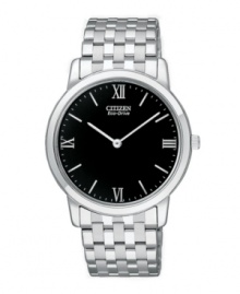 Experience the ultimate in technology and refined design with this ultra-thin and lightweight Eco-Drive Stiletto by Citizen. Experience the ultimate in technology and refined design with this ultra-thin and lightweight Eco-Drive Stiletto by Citizen.