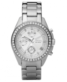 A graceful and feminine Fossil watch with a hard-wearing edge. A graceful and feminine Fossil watch with a hard-wearing edge.