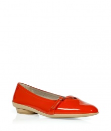 Inject classic style into your look with these ultra chic, spring-ready flats from Salvatore Ferragamo - Rounded toe, front buckle detail, contrasting sole, micro heel - Style with a sleek sheath and a statement bag