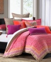 Colorful, geometric stripes bring a touch of Mayan-inspired artistry to this statement-making Echo decorative pillow.