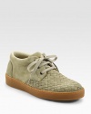 Low top, lace-up design, handsomely woven in buttery-soft suede.Suede upperPadded insoleRubber soleMade in Italy