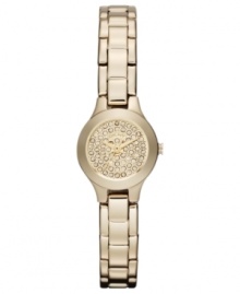 The picture of golden grace, this shining watch from DKNY glitters with pave crystal accents.