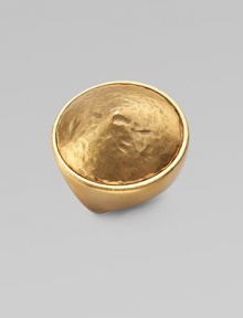 A simply chic design with a wide, distressed cone center in 24k goldplated brass and pewter. 24k goldplated brass and pewterWidth, about 1¼Adjustable from sizes 6.5 to 8.5Made in USA A simply chic design with a wide, distressed cone center in 24k goldplated brass and pewter. 24k goldplated brass and pewterWidth, about 1¼Adjustable from sizes 6.5 to 8.5Made in USA