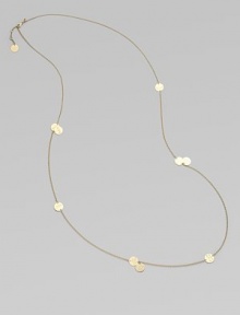 From the Love Plus Collection. A long feminine chain with charming, 18k yellow gold discs, spreads the love with I love you spelled out in ten different languages. 18k yellow gold Length around neck, about 37 Pendant diameter, about ½ Lobster clasp Made in Italy From the Love Plus Collection. A long feminine chain with charming, 18k yellow gold discs, spreads the love with I love you spelled out in ten different languages. 18k yellow gold Length around neck, about 37 Pendant diameter, about ½ Lobster clasp Made in Italy
