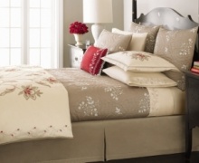 Featuring delicate, tone-on-tone vine embroidery at the hem of the flat sheet and pillowcases, the Dreamtime Floral sheet set brings a touch of traditional charm to your bed. This Martha Stewart Collection sheet set features soft, 300 thread count cotton sateen. Fitted sheet features all-around elastic. Featuring delicate, tone-on-tone vine embroidery at the hem of the flat sheet and pillowcases, the Dreamtime Floral sheet set brings a touch of traditional charm to your bed. This Martha Stewart Collection sheet set features soft, 300 thread count cotton sateen. Fitted sheet features all-around elastic.