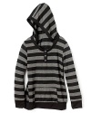 Aqua Girls' Stripe Thermal Hooded Tunic - Sizes S-XL