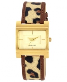 Add a little creature comfort to your day with this animal print watch from Nine West. Add a little creature comfort to your day with this animal print watch from Nine West.