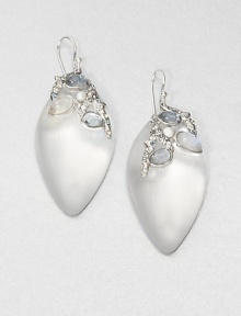 From the Lucite Wanderlust Collection. Graceful almond-shaped drops of hand-painted, hand-sculpted Lucite are adorned with a luminous cluster of moonstone, shell pearls, tinted glass and shimmering Swarovski crystals.MoonstoneCrystalGlassLuciteRhodium platingLength, about 2.25Width, about 1Ear wireMade in USA From the Lucite Wanderlust Collection. Graceful almond-shaped drops of hand-painted, hand-sculpted Lucite are adorned with a luminous cluster of moonstone, shell pearls, tinted glass and shimmering Swarovski crystals.MoonstoneCrystalGlassLuciteRhodium platingLength, about 2.25Width, about 1Ear wireMade in USA