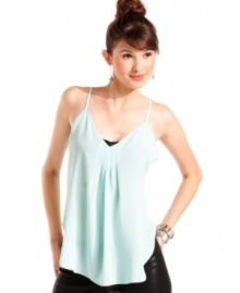 An important piece for any healthy wardrobe, this spaghetti strap top from Ali & Kris looks great with everything from denim skirts to leather pants. An important piece for any healthy wardrobe, this spaghetti strap top from Ali & Kris looks great with everything from denim skirts to leather pants.