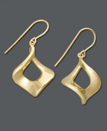 Sweet elegance in a pair of simple drops. Earrings feature a cut-out marquise shape crafted in 14k gold. Approximate drop: 1-1/4 inches. Sweet elegance in a pair of simple drops. Earrings feature a cut-out marquise shape crafted in 14k gold. Approximate drop: 1-1/4 inches.