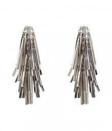 Bring Studio 54-inspired shimmer to your party-ready look with these luxe silver-plated tinsel earrings from New York Jewelry designer Eddie Borgo - Cascading silver-plated fringe earrings with filigree rods and chain details - Pair with a figure-hugging cocktail sheath or an elevated jeans-and-tee ensemble