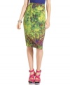 Painted in a medley of lush colors, Jessica Simpson's Nika pencil skirt wears like fine art.