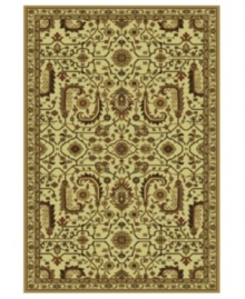 This traditionally styled rug from the St. Lawrence collection relies on timeless design to convey its stunning message. With an elaborate network of vines, blossoms and leaves woven into a tan field, the unique rug brings classic grace and elegance into your home.