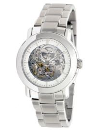 Stripped down precision: this structured Kenneth Cole New York watch moves at your pace with self-winding technology. Stripped down precision: this structured Kenneth Cole New York watch moves at your pace with self-winding technology.