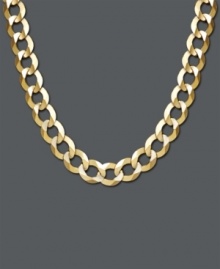 Let your style inhibitions loose with luxurious links. Necklace crafted in 14k gold features a thick curb chain. Approximate length: 22 inches. Approximate width: 7 mm. Let your style inhibitions loose with luxurious links. Necklace crafted in 14k gold features a thick curb chain. Approximate length: 22 inches. Approximate width: 7 mm.