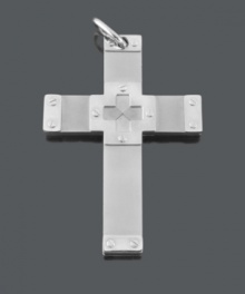 Symbolic style meets durable design. A tough way to show your faith, men's necklace features a solid, stainless steel bolt cross and a matching bead chain. Approximate length: 24 inches. Approximate drop width: 2-1/4 inches. Approximate drop length: 3-1/4 inches. Symbolic style meets durable design. A tough way to show your faith, men's necklace features a solid, stainless steel bolt cross and a matching bead chain. Approximate length: 24 inches. Approximate drop width: 2-1/4 inches. Approximate drop length: 3-1/4 inches.