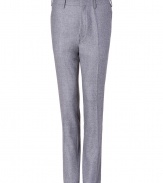 Upgrade your tailored trouser collection with Belstaffs soft flannel pants, cut to perfection with a chic slim fit - Side and back slit pockets, hidden hook closure, belt loops - Tailored slim fit - Team with cashmere pullovers and sleek polished lace-ups