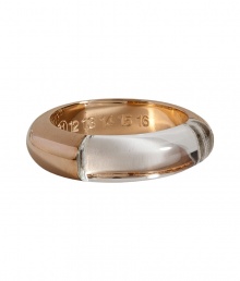 Ultra modern and equally cool, Maison Martin Margielas mixed-media ring lends a covetable polish to your outfit - Clear front insert, gold-toned band - Rounded front, flat inside - Wear with everything from causal separates to chic cocktail dresses Ultra modern and equally cool, Maison Martin Margielas mixed-media ring lends a covetable polish to your outfit - Clear front insert, gold-toned band - Rounded front, flat inside - Wear with everything from causal separates to chic cocktail dresses