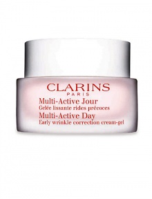 Early Correction. Continuous Protection. Visible Perfection. Multi-Active Day is the newest innovation from Clarins high performance skin care with new formulas and textures that prevent and visibly correct early signs of aging.Powerful and targeted early wrinkle control Reinforced and continuous antioxidant defense delivered directly to the skin Radiance boosting action Dermal-epidermal junction repair Dermatologist tested. Non-comedogenic Early Correction. Continuous Protection. Visible Perfection. Multi-Active Day is the newest innovation from Clarins high performance skin care with new formulas and textures that prevent and visibly correct early signs of aging.Powerful and targeted early wrinkle control Reinforced and continuous antioxidant defense delivered directly to the skin Radiance boosting action Dermal-epidermal junction repair Dermatologist tested. Non-comedogenic