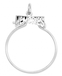 Keep all your favorite charms in place. This polished charm holder features a cut-out, Memories design in 14k white gold. Chain not included. Approximate length: 1-2/5 inches. Approximate width: 1 inch. Keep all your favorite charms in place. This polished charm holder features a cut-out, Memories design in 14k white gold. Chain not included. Approximate length: 1-2/5 inches. Approximate width: 1 inch.