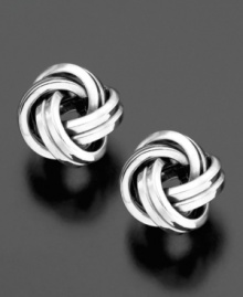 Exciting elegance for everyday. These beautiful love knot stud earrings are crafted in 14k white gold. Exciting elegance for everyday. These beautiful love knot stud earrings are crafted in 14k white gold.