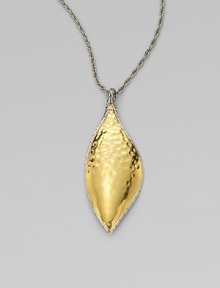 From the Palu Collection. An exquisitely, radiant 22k gold and sterling silver piece with an elegant, hammered texture detail on a sterling silver link chain. 22k goldSterling silverLength, about 30Pendant size, about 2¾Lobster clasp closureImported From the Palu Collection. An exquisitely, radiant 22k gold and sterling silver piece with an elegant, hammered texture detail on a sterling silver link chain. 22k goldSterling silverLength, about 30Pendant size, about 2¾Lobster clasp closureImported