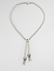 EXCLUSIVELY AT SAKS. This unique necklace has been meticulously crafted using beautifully simulated pearls. Each pearl begins with a crystal core which has multiple layers of nacre, a genuine 'mother-of-pearl' coating. CrystalsSimulated pearlsRhodium-plated brassLength, about 18Pendant size, about 3.75Box and tongue closureImported EXCLUSIVELY AT SAKS. This unique necklace has been meticulously crafted using beautifully simulated pearls. Each pearl begins with a crystal core which has multiple layers of nacre, a genuine 'mother-of-pearl' coating. CrystalsSimulated pearlsRhodium-plated brassLength, about 18Pendant size, about 3.75Box and tongue closureImported