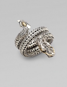 From the Naga Collection. This stylized design features a dragon coil in sleek sterling silver accented with 18k gold detailing. Sterling silver18k goldDiameter, about ½Imported From the Naga Collection. This stylized design features a dragon coil in sleek sterling silver accented with 18k gold detailing. Sterling silver18k goldDiameter, about ½Imported