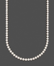 White pearls provide a look of versatility and instant sophistication. Belle de Mer necklace features AA Akoya cultured pearls (7-7-1/2 mm) set in 14k gold. Approximate length: 20 inches. White pearls provide a look of versatility and instant sophistication. Belle de Mer necklace features AA Akoya cultured pearls (7-7-1/2 mm) set in 14k gold. Approximate length: 20 inches.