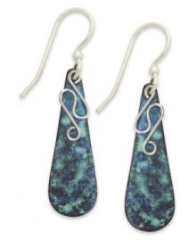 A stylish twist. Jody Coyote's earrings feature a blue patina finish and a shapely embellishment for a perfect blend of contemporary and classic. Set in sterling silver and bronze. Approximate drop: 1-5/8 inches. A stylish twist. Jody Coyote's earrings feature a blue patina finish and a shapely embellishment for a perfect blend of contemporary and classic. Set in sterling silver and bronze. Approximate drop: 1-5/8 inches.