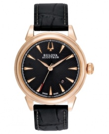 Unparalleled design and rosy details integrate on this Gemini collection watch by Bulova Accutron.