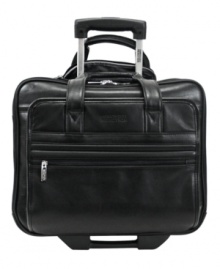 Attuned to the needs of today's businessperson, this wheeled briefcase from Kenneth Cole Reaction defines the way you work. A real luxury in full-grain Nappa leather, this two-compartment bag is a savvy traveler that takes business seriously, but doesn't forget to stop to have some fun. Limited lifetime warranty. Attuned to the needs of today's businessperson, this wheeled briefcase from Kenneth Cole Reaction defines the way you work. A real luxury in full-grain Nappa leather, this two-compartment bag is a savvy traveler that takes business seriously, but doesn't forget to stop to have some fun. Limited lifetime warranty.
