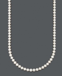 A long layer for a look that exudes elegance. This Belle de Mer necklace features AA+ cultured freshwater pearls (8-9 mm) with a 14k gold clasp. Approximate length: 30 inches. A long layer for a look that exudes elegance. This Belle de Mer necklace features AA+ cultured freshwater pearls (8-9 mm) with a 14k gold clasp. Approximate length: 30 inches.