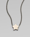 This simply chic piece features a tiny star pendant. Argento plated brassLength, about 15¾Pendant size, about ½Spring ring closureImported 