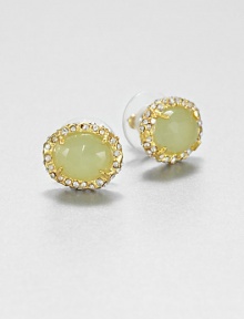 From the Miss Havisham Collection. Luminous shield-shaped doublets of mother-of-pearl and white quartz have sparkling golden frames set with Swarovski crystals for light-catching radiance.Mother-of-pearl and white quartzCrystalGoldtoneLength, about 2Width, about .75Ear wireMade in USA From the Miss Havisham Collection. Luminous shield-shaped doublets of mother-of-pearl and white quartz have sparkling golden frames set with Swarovski crystals for light-catching radiance.Mother-of-pearl and white quartzCrystalGoldtoneLength, about 2Width, about .75Ear wireMade in USA