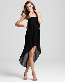 BCBGeneration Dress - Pleated High/Low Strapless