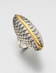 Radiant 23k goldplating on a sterling silver feather base in a stunning oval design. 23k goldplated sterling silverSterling silverWidth, about 1.63Imported Radiant 23k goldplating on a sterling silver feather base in a stunning oval design. 23k goldplated sterling silverSterling silverWidth, about 1.63Imported
