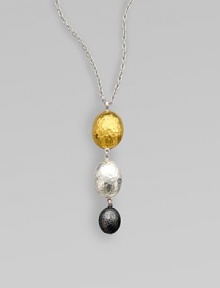 Beautifully textured pendant in two-tone sterling silver and radiant 24k gold on a sterling silver link chain. Two-tone sterling silver24k goldLength, about 18 Pendant size, about 2½Lobster clasp closureImported Beautifully textured pendant in two-tone sterling silver and radiant 24k gold on a sterling silver link chain. Two-tone sterling silver24k goldLength, about 18 Pendant size, about 2½Lobster clasp closureImported