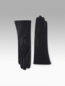 EXCLUSIVELY OURS. Essential four-button length in butter-soft lambskin and a slew of colors. About 12 long Silk lining Made in Italy EXCLUSIVELY OURS. Essential four-button length in butter-soft lambskin and a slew of colors. About 12 long Silk lining Made in Italy
