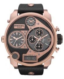 A versatile sport watch styled with trendy rose-gold hues from Diesel.