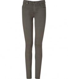 Work Helmut Langs iconic modern edge into your everyday staples wardrobe with these cool mudstone-hued skinny jeans, perfect for pairing with neutrals or as an understated color compliment to brightly tinted tops - Classic five-pocket style, button closure, belt loops - Team with chunky knits and sleek ankle boots